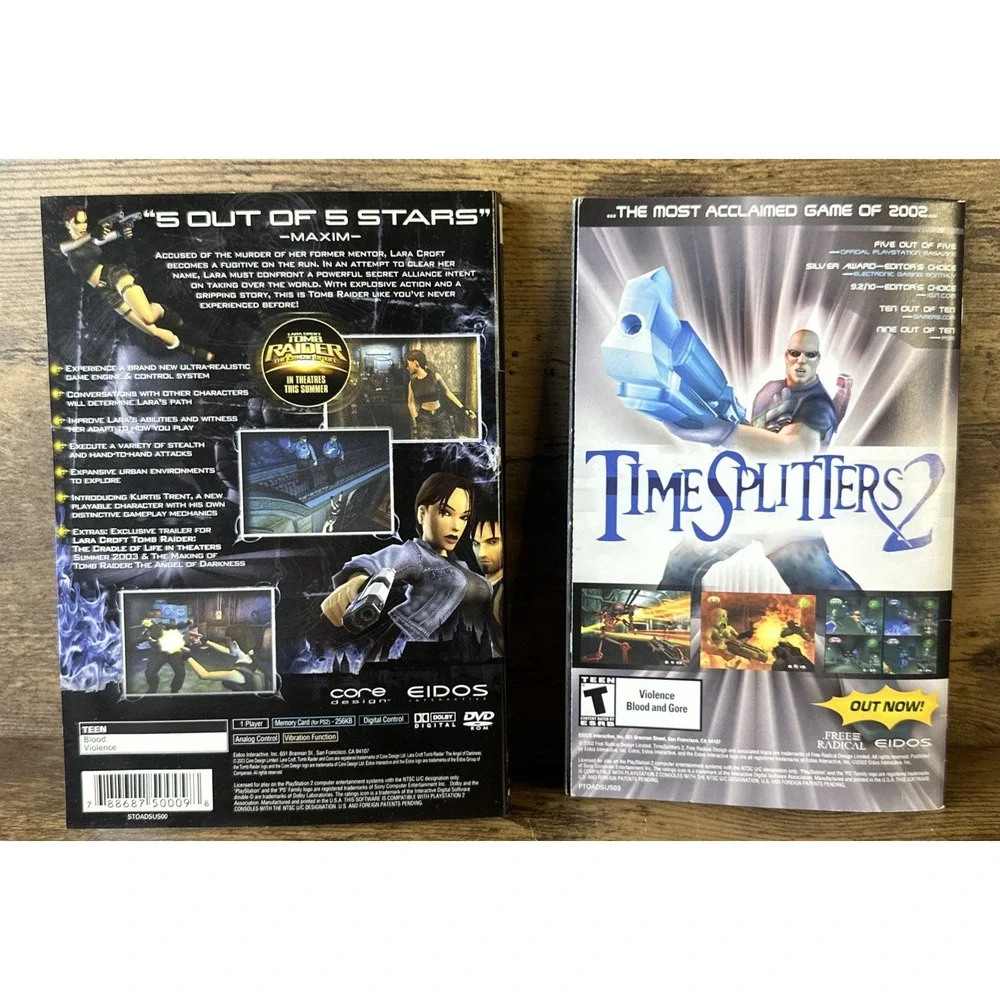 Tomb Raider The Angel of Darkness Playstation 2 Art And Manual ONLY Clean Ps2